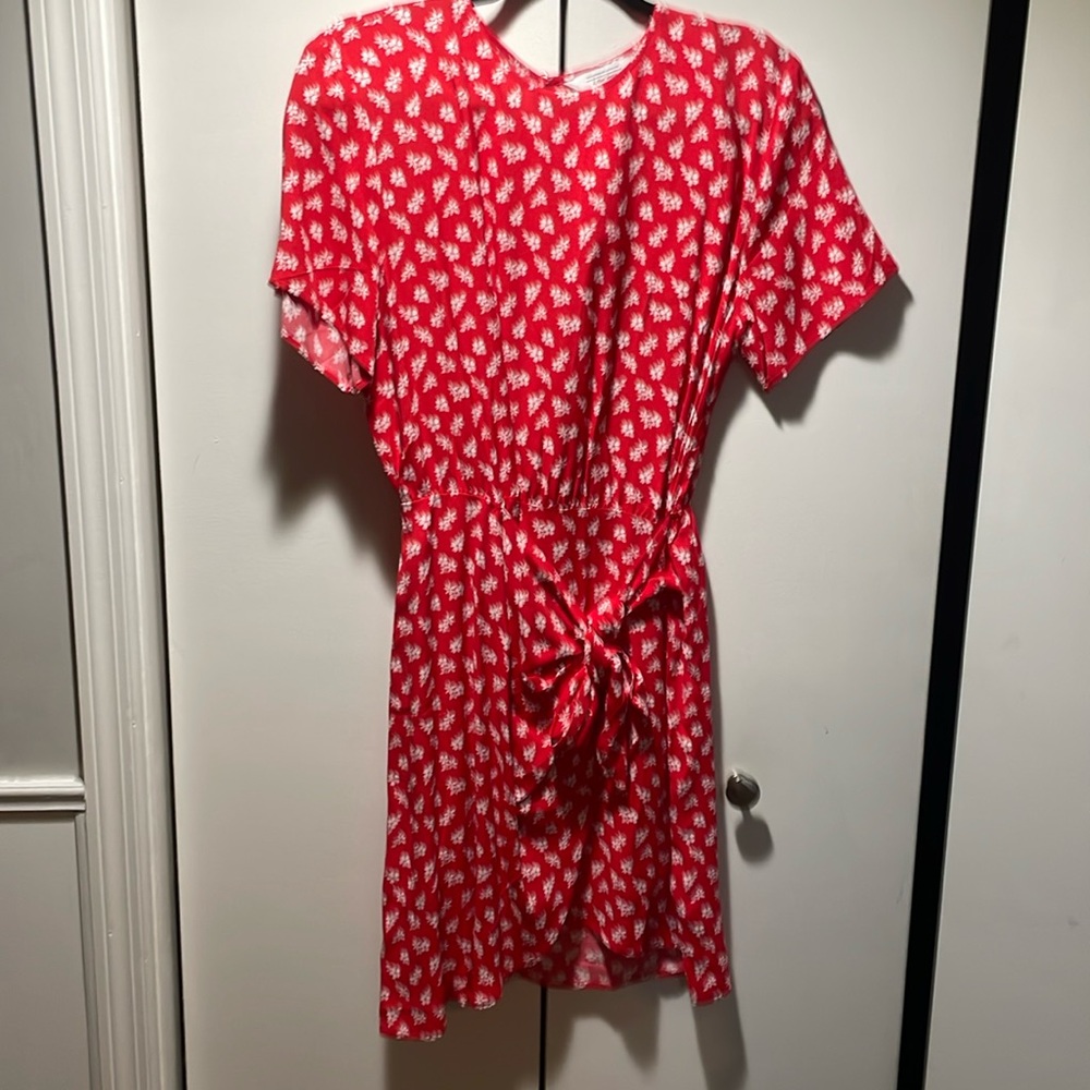*BRAND NEW* & Other Stories Red Floral Print Mini Knot Dress